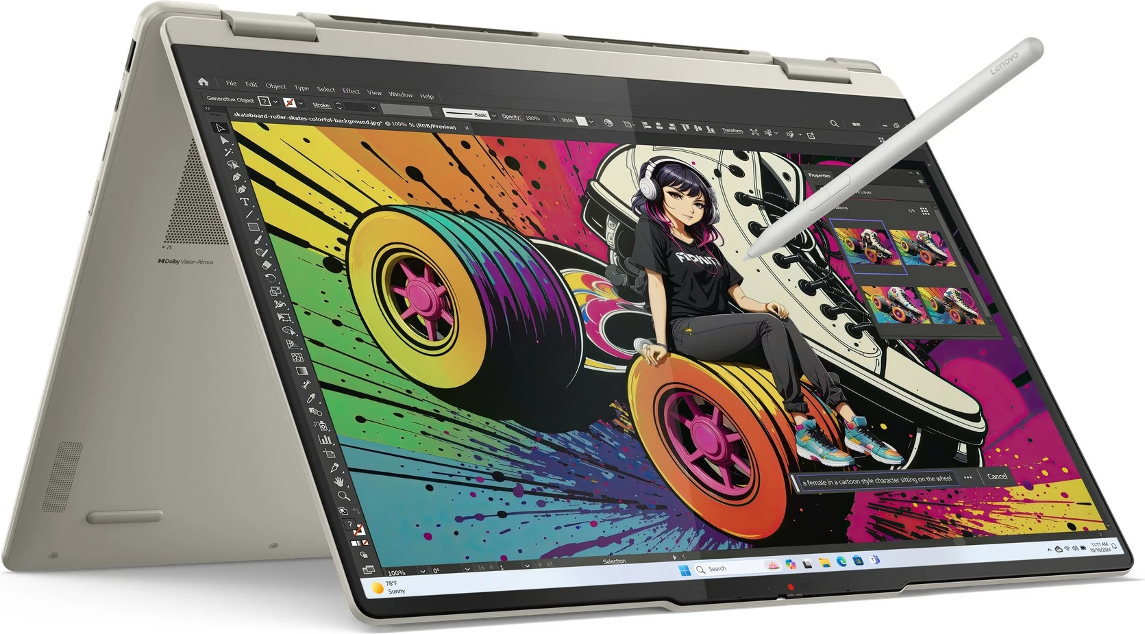 Konvertibilen prenosnik Lenovo Yoga 7 16AKP10, 16 GB RAM, 1 TB SSD, 16'' (40,64 cm), srebrn