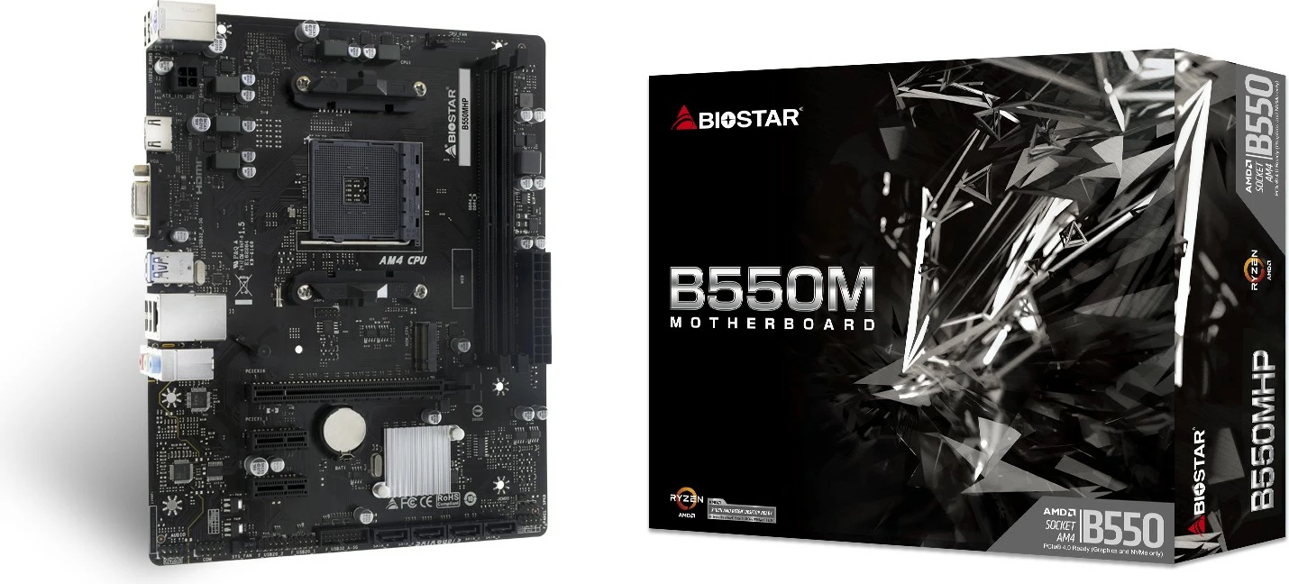 Plošča amska Biostar B550MHP, AMD, Socket AM4, 64 GB, črna