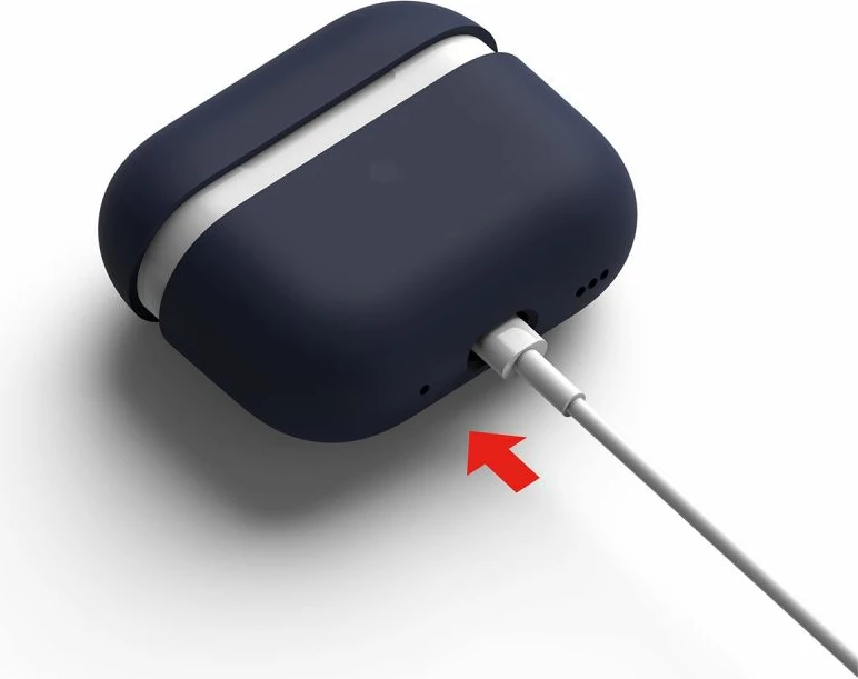 Ovitek za AirPods Pro/Pro 2 Ringke, silikonski, temno moder, z karabinom