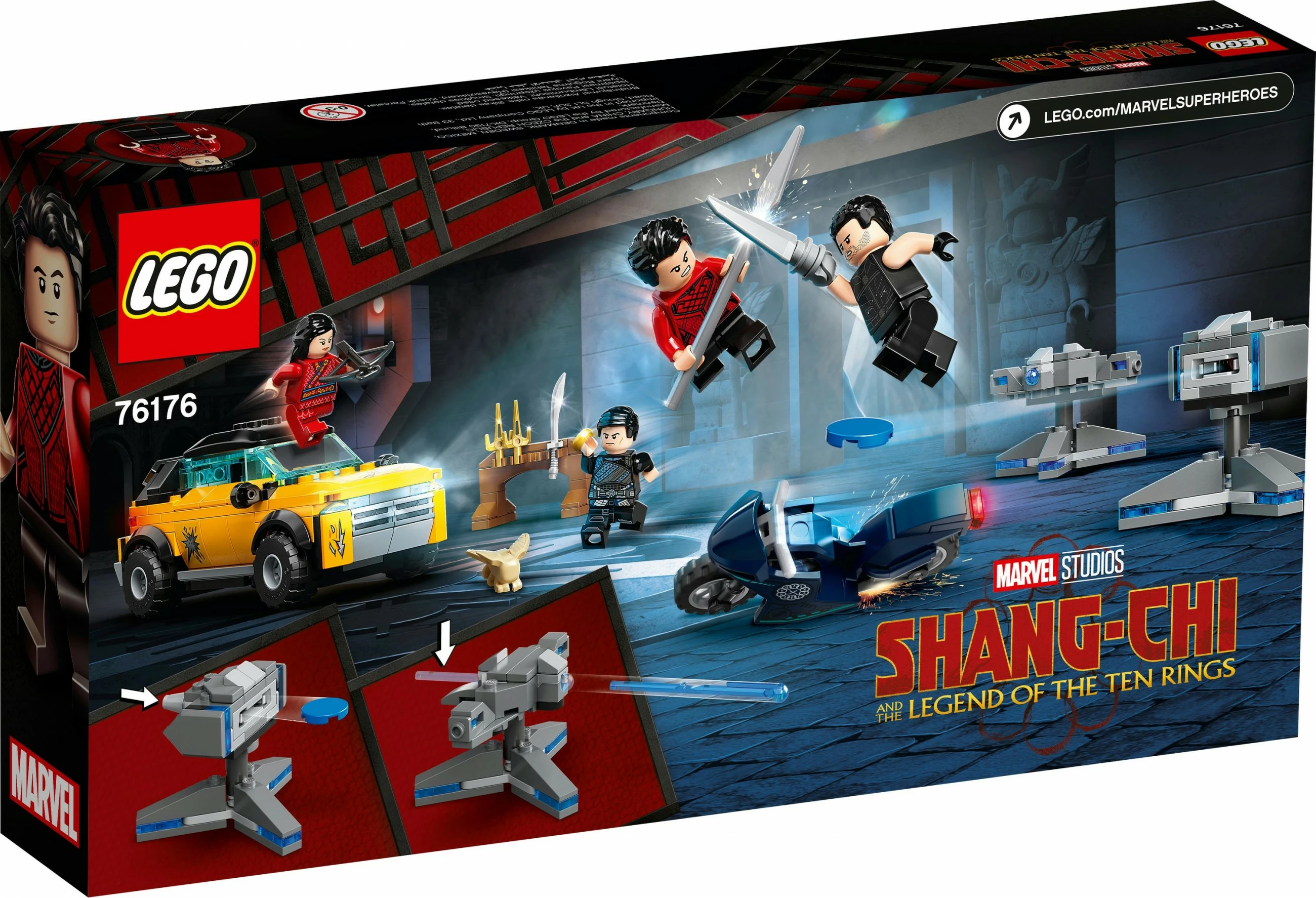 Set gradnje LEGO Marvel Pobeg pred Desetimi obročki, 321 kos, plastika