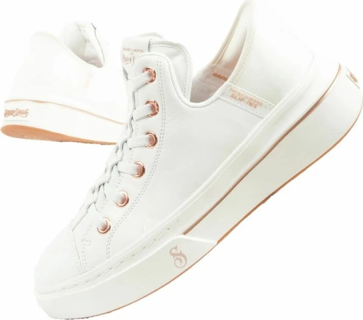 Superge, Skechers Snoop One-OG Leather Slip-Ins, bele