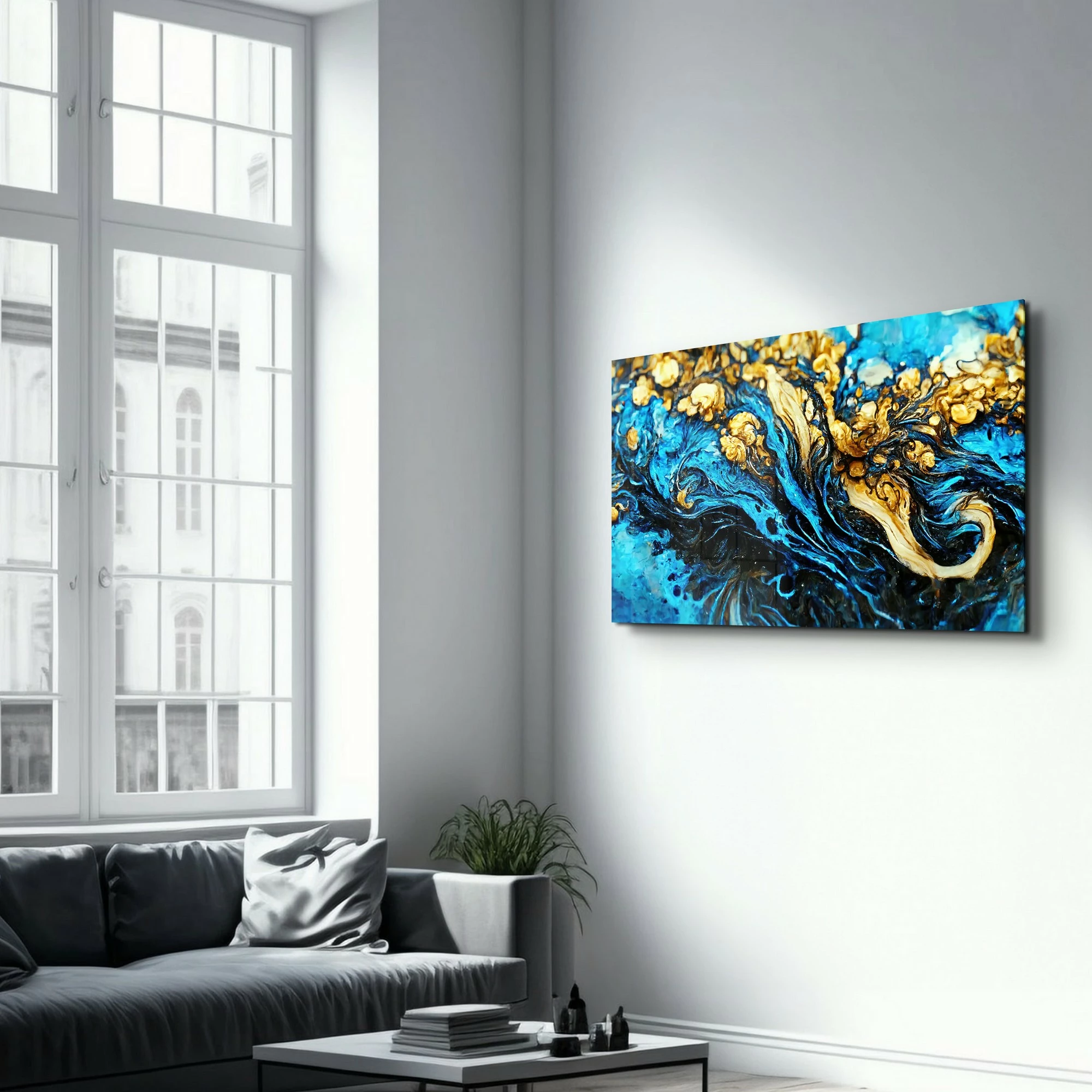 Dekorativna večbarvna slika iz kaljenega stekla, SPR-1338, 70 x 110 cm