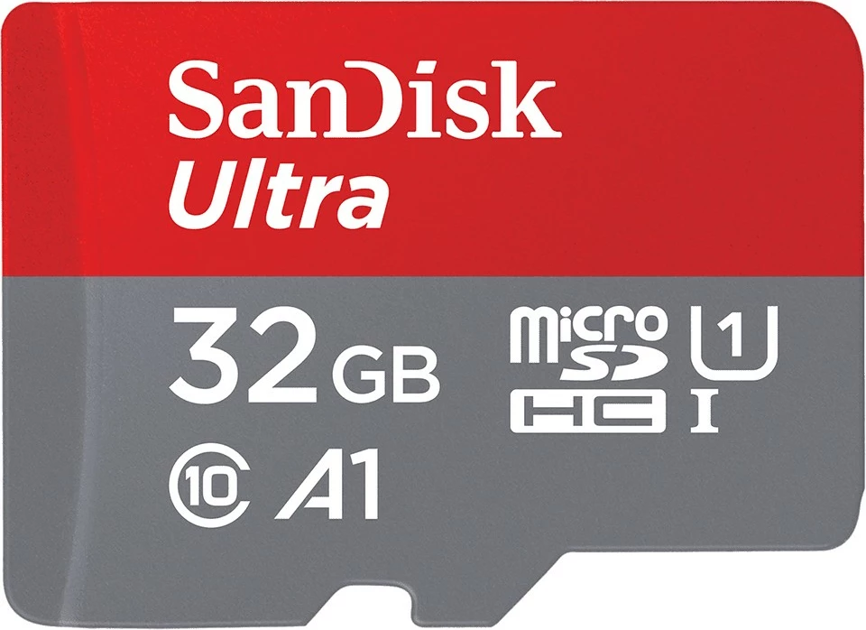 MicroSD kartica SanDisk Ultra, 32 GB, MiniSDHC, Class 10, UHS‑I, siva/rdeča