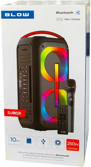 Zvočnik Bluetooth BLOW DJBOX 250W, črn, z mikrofonom in daljincem