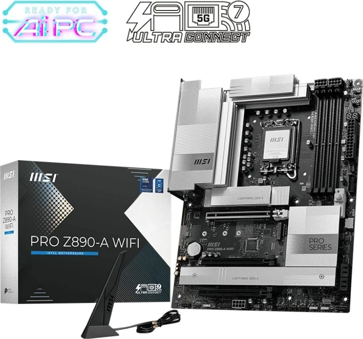 Matična plošča MSI PRO Z890-A WIFI, Intel Z890, LGA 1851, ATX, črna