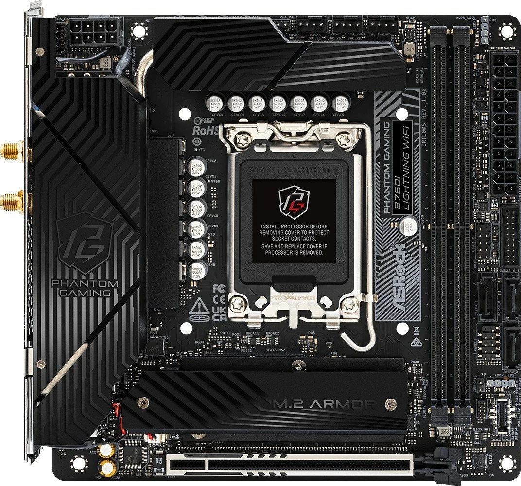 Plošča ASRock B760I LIGHTNING WIFI, črna