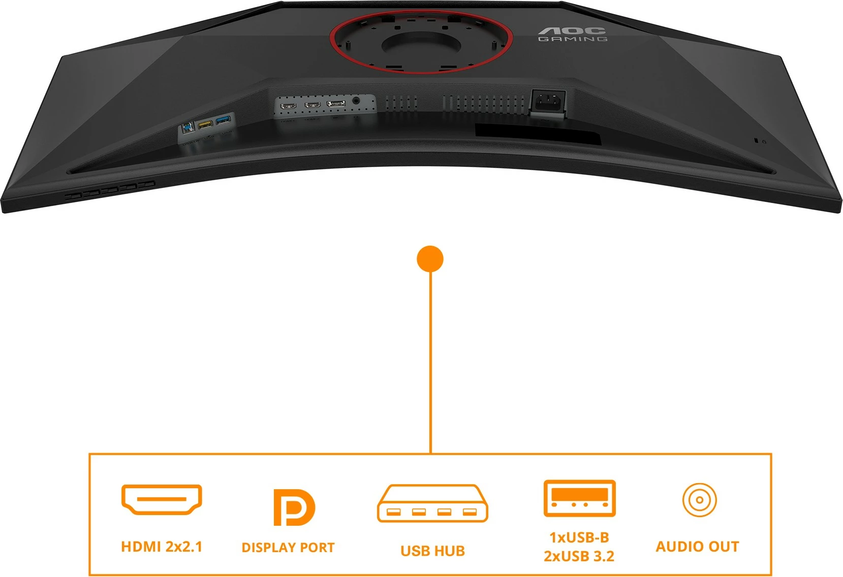 34" ukrivljen igralni monitor, AOC CU34G4Z, 3440x1440, 240 Hz, USB hub, črno/rdeč