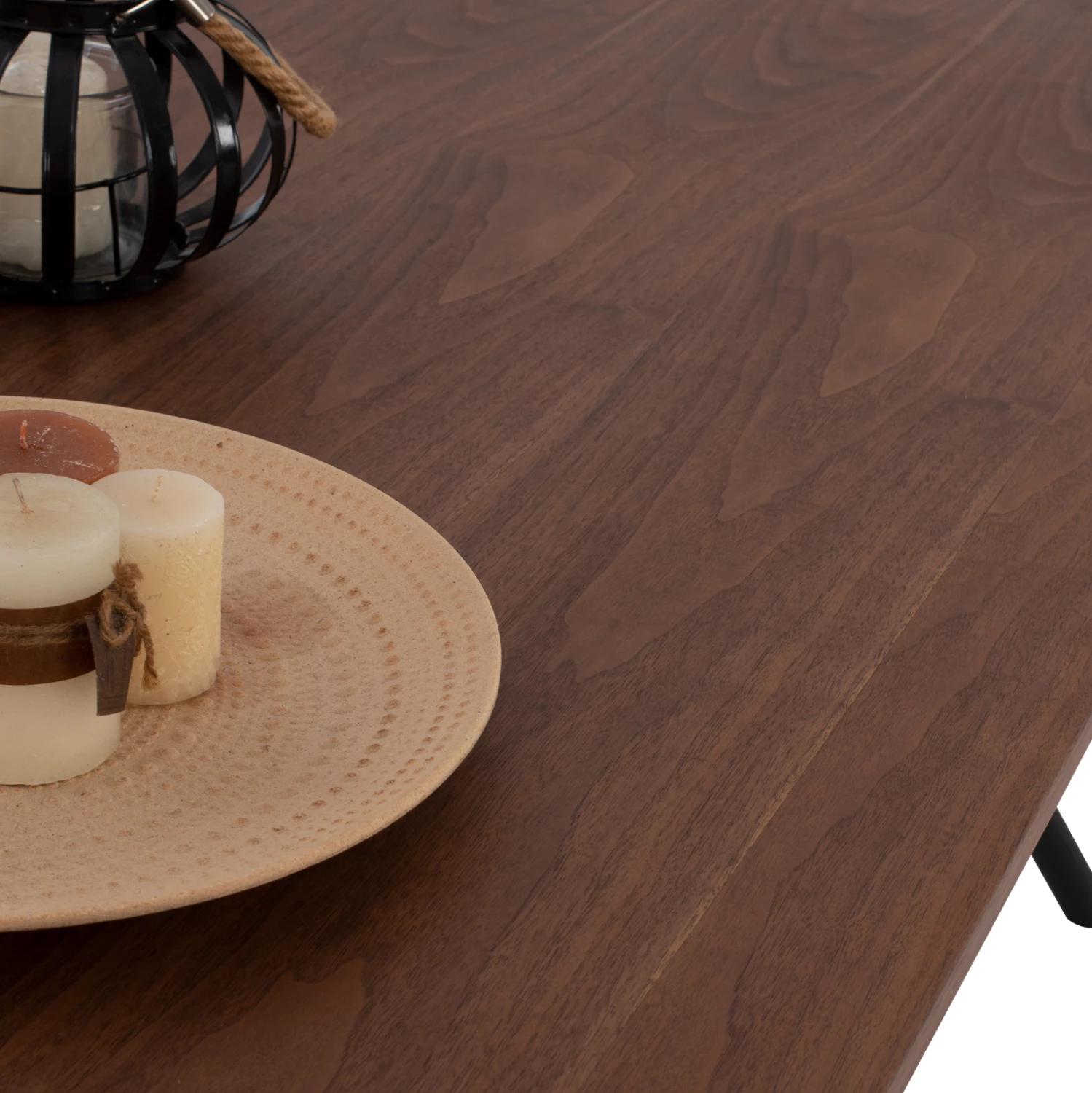 Jedilni set 7 kosov miza MDF orehov les furnir in naslanjači žamet siva FH10638