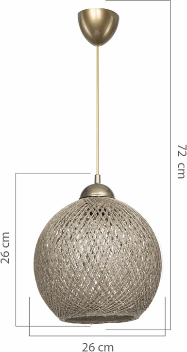 Stropna svetilka Leshia E27, rjava, D26x26cm