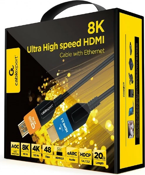 Kabel HDMI 8K UHD, HDMI 2.1, 20 m, Gembird CC-HDMI8K-AOC-20M, črn