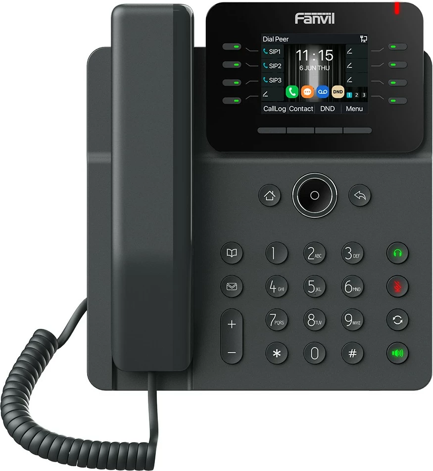 IP telefon z Wi‑Fi, 12 linij, 1000 stikov, Fanvil V62W, črn