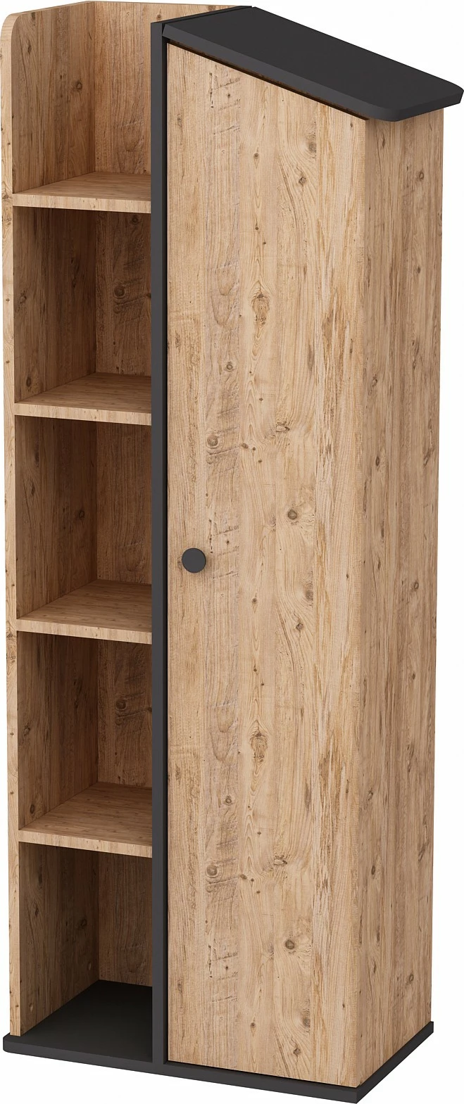 Polica za knjige Valerin, Hanah Home, barva Atlantic Pine in antracit, 60 x 161,8 x 35,3 cm