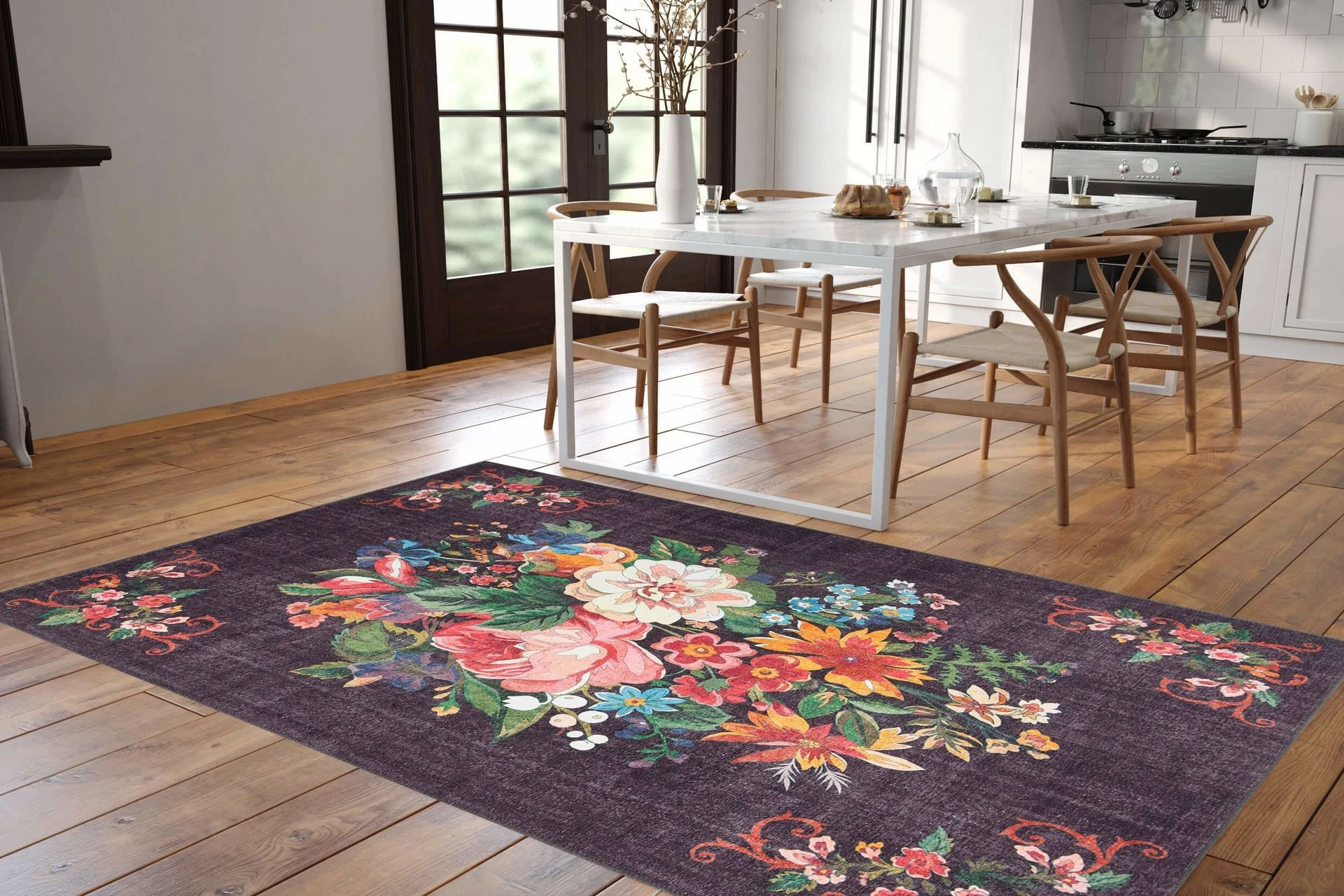 Preproga za hodnik Hypnose Conceptum Soul Chenille, črna, 75 x 150 cm
