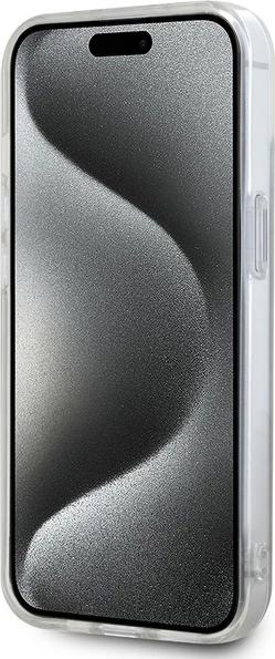 Ovitek za telefon IML s šahovnim vzorcem in natisnjenimi črtami MagSafe za iPhone 15/14/13, bež — DKNY