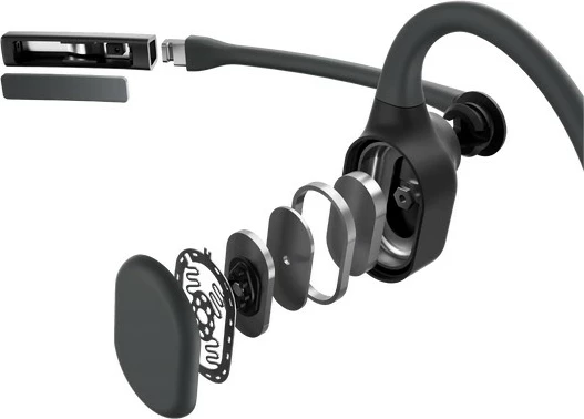 Slušalke z kostno prevodnostjo, industrijska različica Shokz OpenComm2, Bluetooth 5.1, brezžične, črne