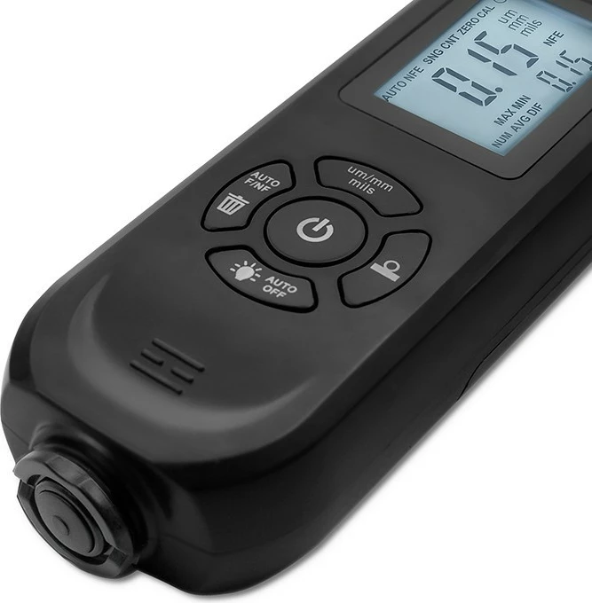 Merilec debeline barve Qoltec 50646, osvetljen LCD, 0–2000 μm, črn
