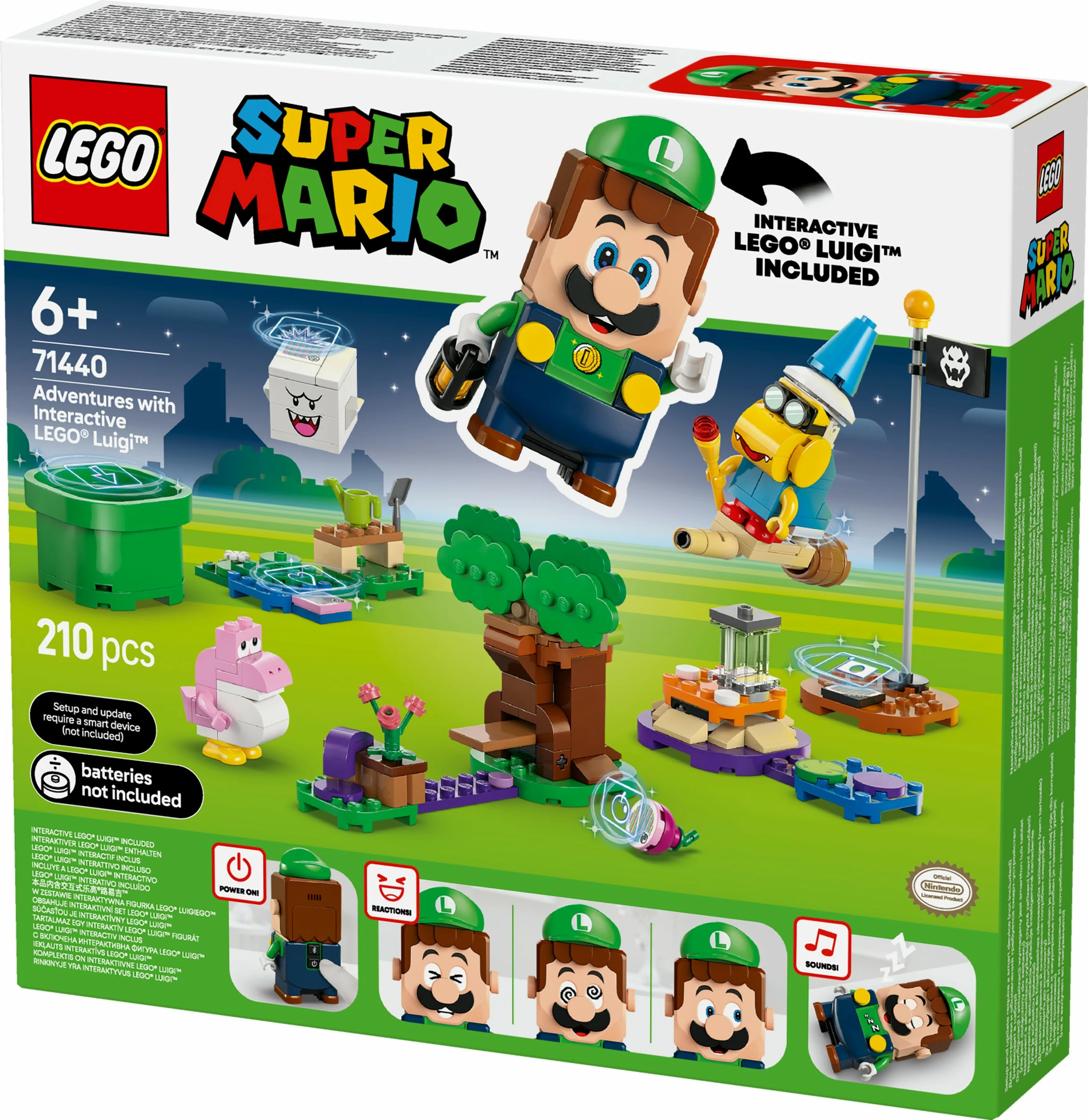 Set za gradnjo z interaktivnim Luigiem, LEGO Super Mario 71440, 210 delov, večbarven