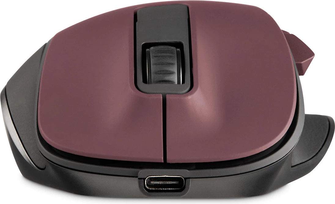 Brezžični miška z vgrajeno baterijo Hama MW-500 V2 Recharge, 1600 DPI, burgundy