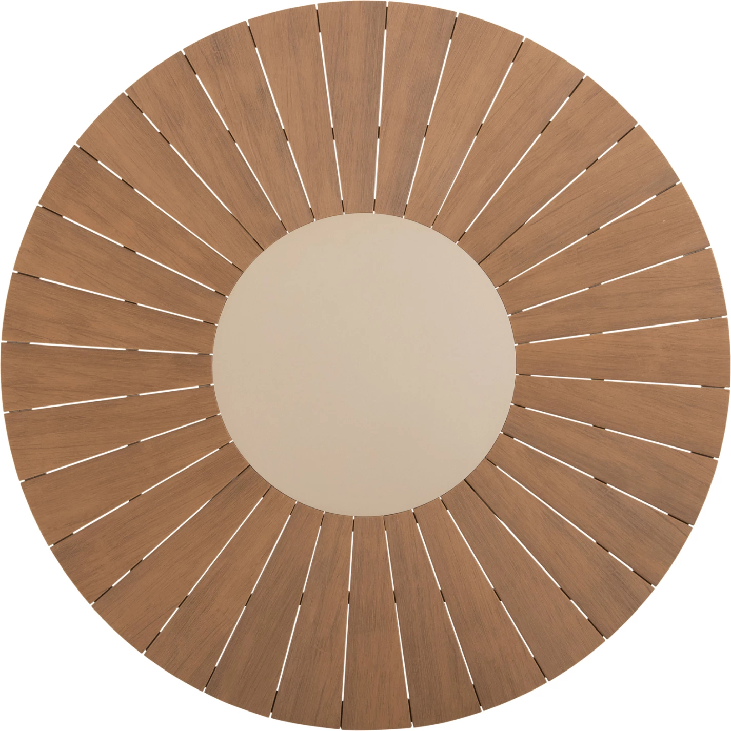 Zunanji okrogli miza MORIL FH6041.04 aluminij v barvi šampanjca-poliles v naravni les Φ120cm