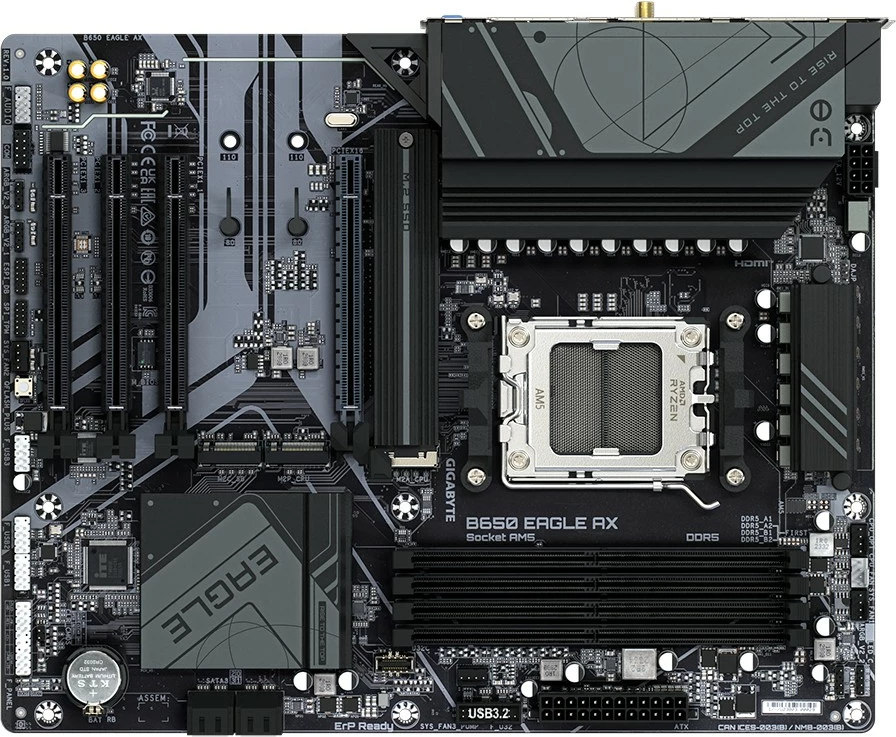 Plošča Gigabyte B650 EAGLE AX, Socket AM5, ATX, 4x DDR5, Wi‑Fi 6E, črna