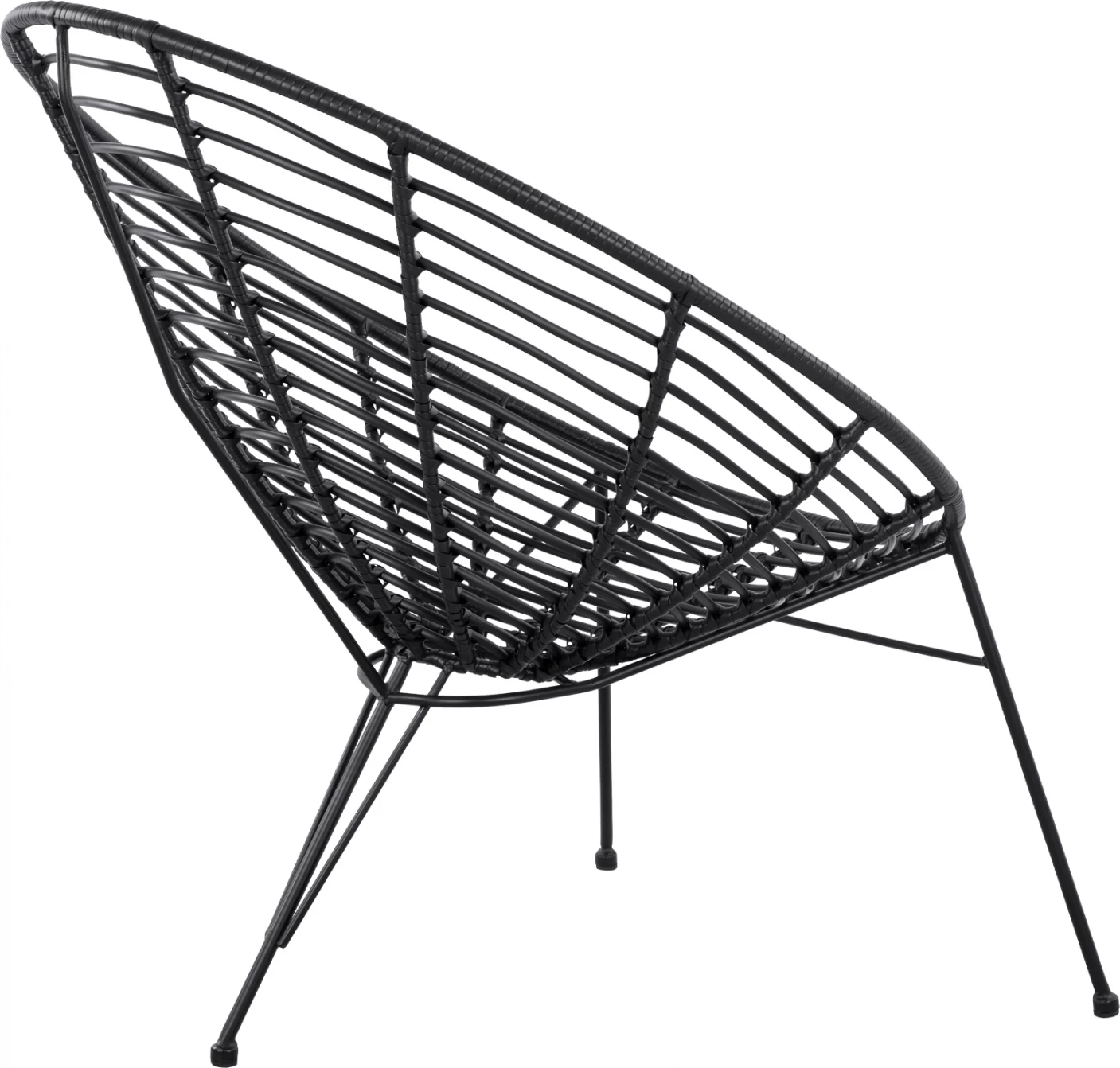 FH5458.02 Naslanjač Allegra, gnezdo tip kovinski, pleten v črni barvi 73x83x86 cm