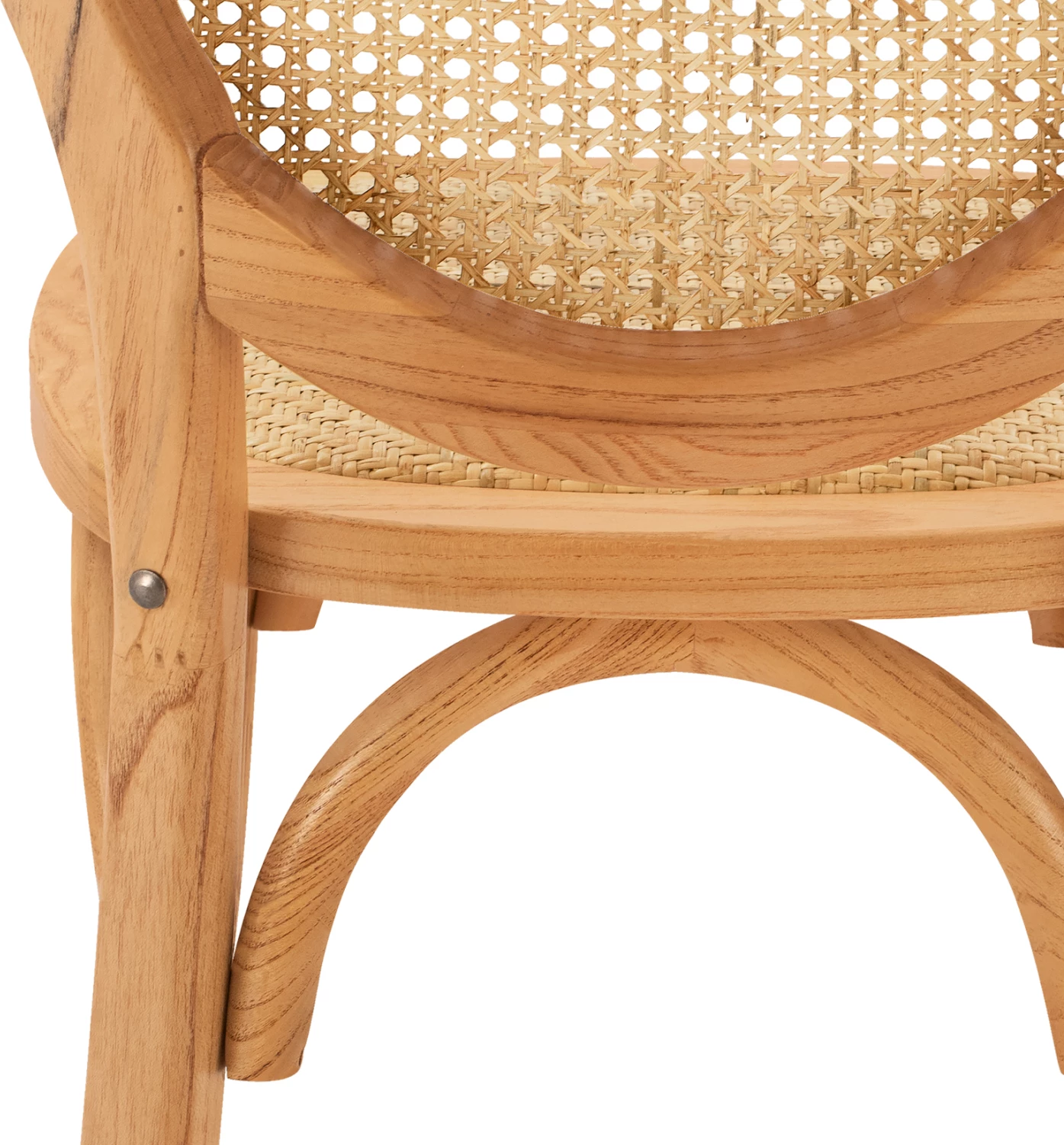 Leseni stol z ovalnim naslonom in ratanom v naravni barvi FH8745.01 45x50x97