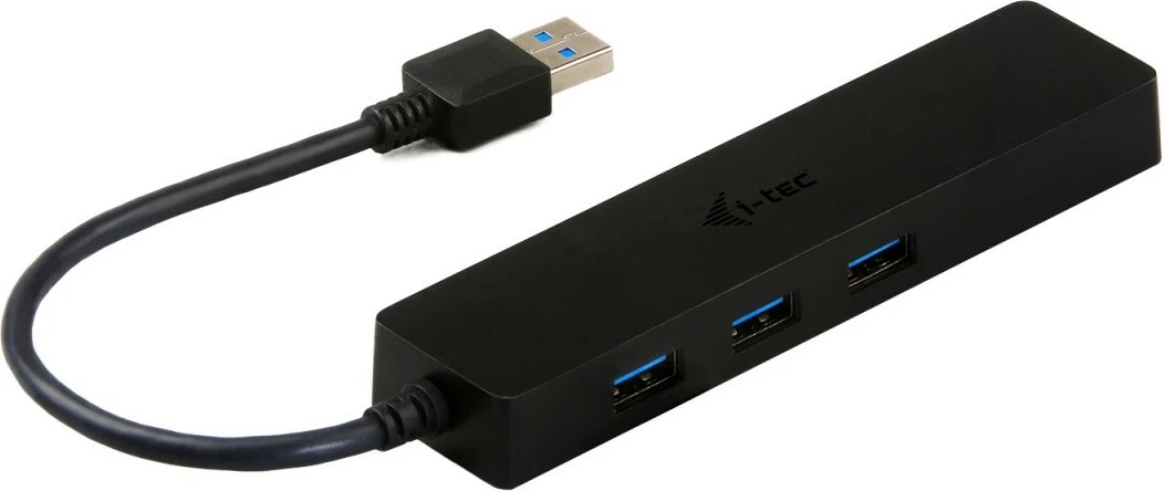 USB razdelilec 3x USB 3.0 + Gigabit Ethernet, i-tec U3GL3SLIM, črn