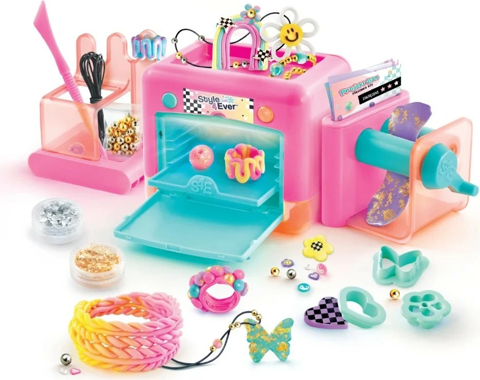 Kreativni set za delavnico nakita Epee Project Glam EP60467, modelirna glina z orodjem in 20+ elementi, 6+, večbarven