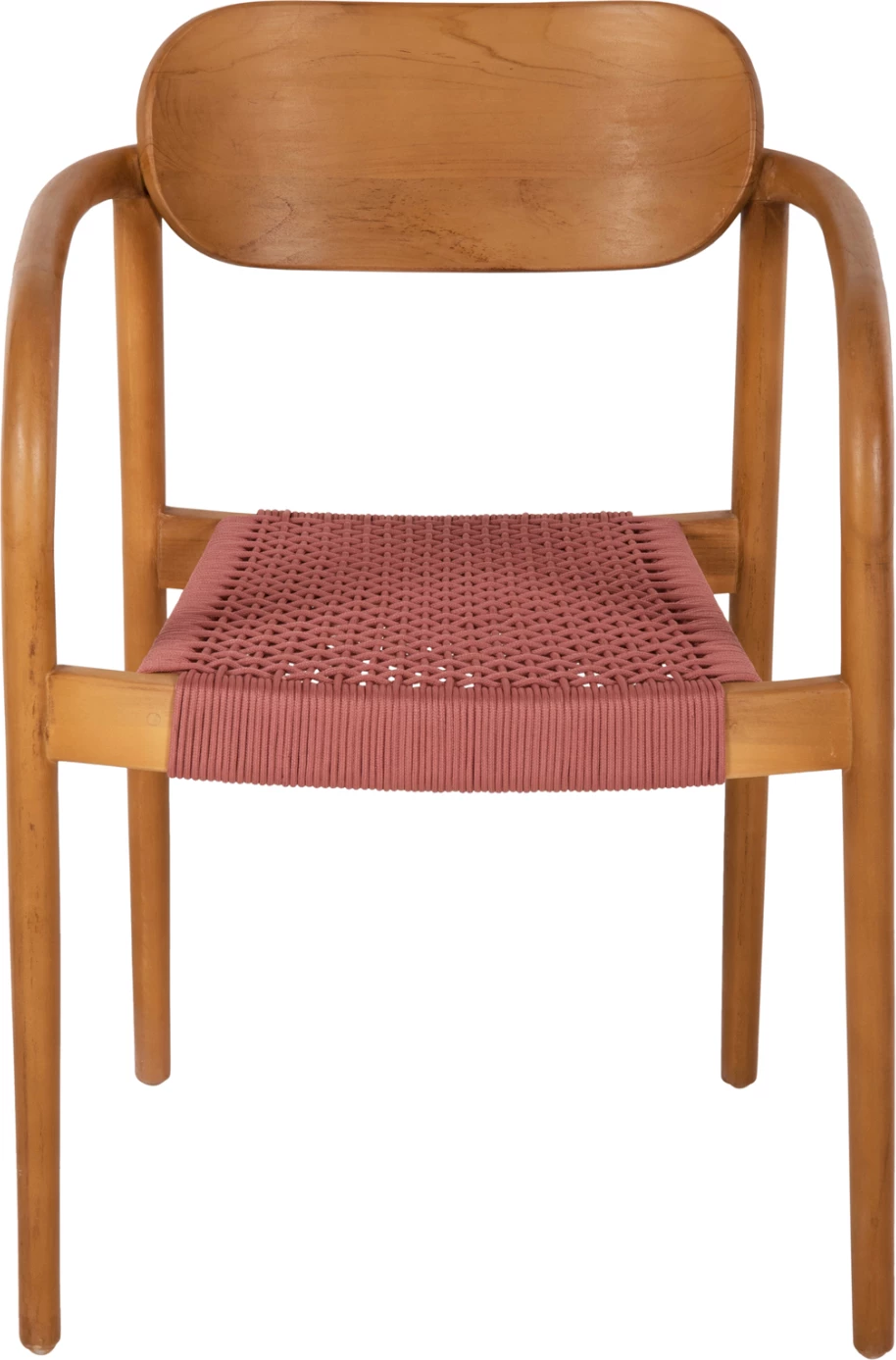 Fotelj OSLO FH9636.06 iz tikovine v naravni barvi in roza vrvi 55x54x80Hcm