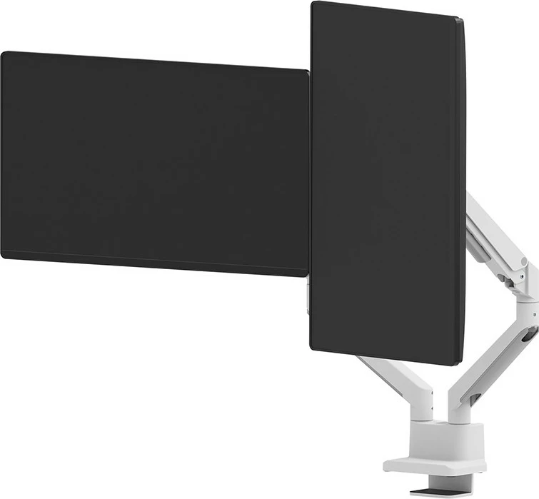 Krmilni nosilec za dva zaslona Neomounts DS70-250WH2, Clamp/Grommet, do 9 kg, 17"-32", belo