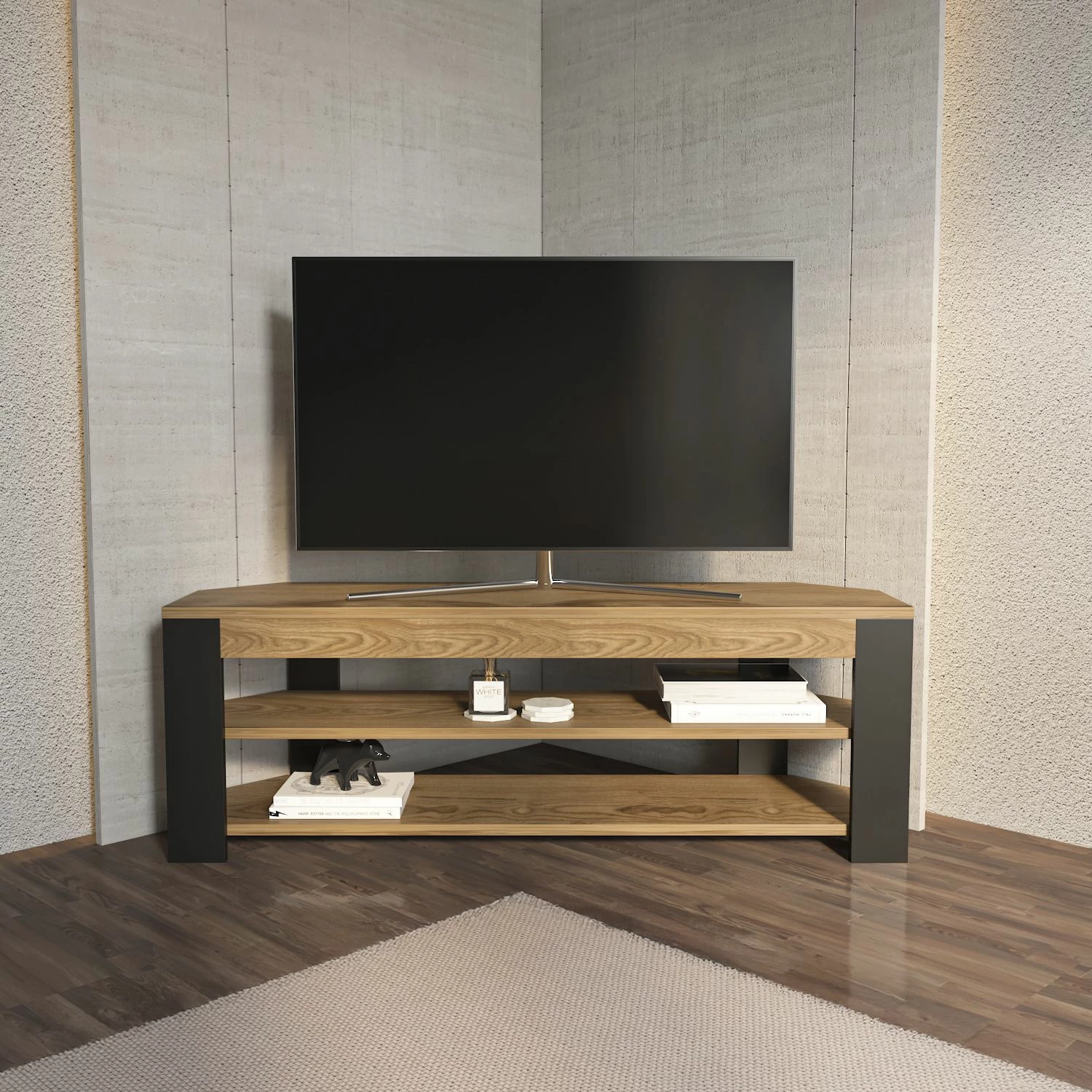 TV komoda Skye Decor, star hrast in antracit