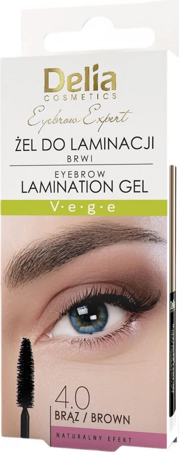 Gel za laminiranje obrvi Delia Expert Brow Lamination za ženske, rjave barve, 4 ml