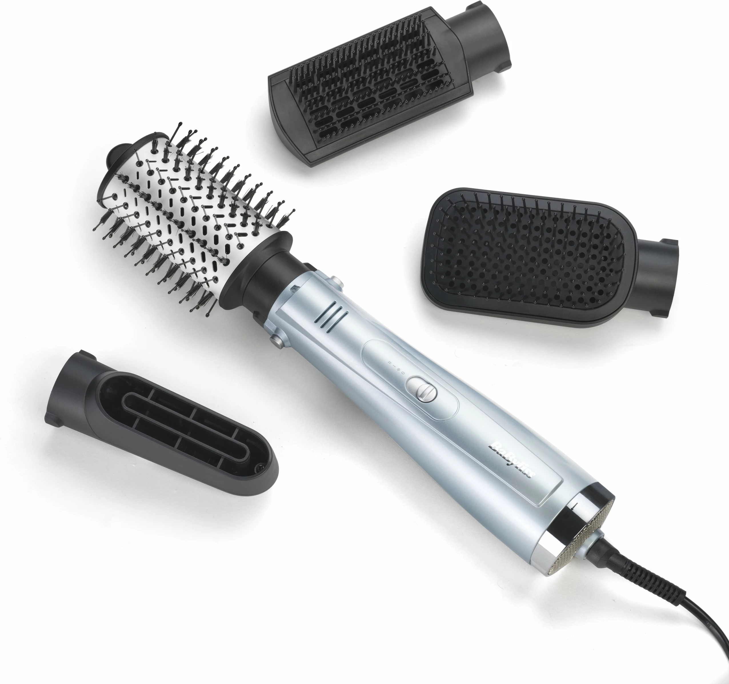 Vroča krtača za lase Hydro-Fusion Smooth & Shape BaByliss, siva, srebrna