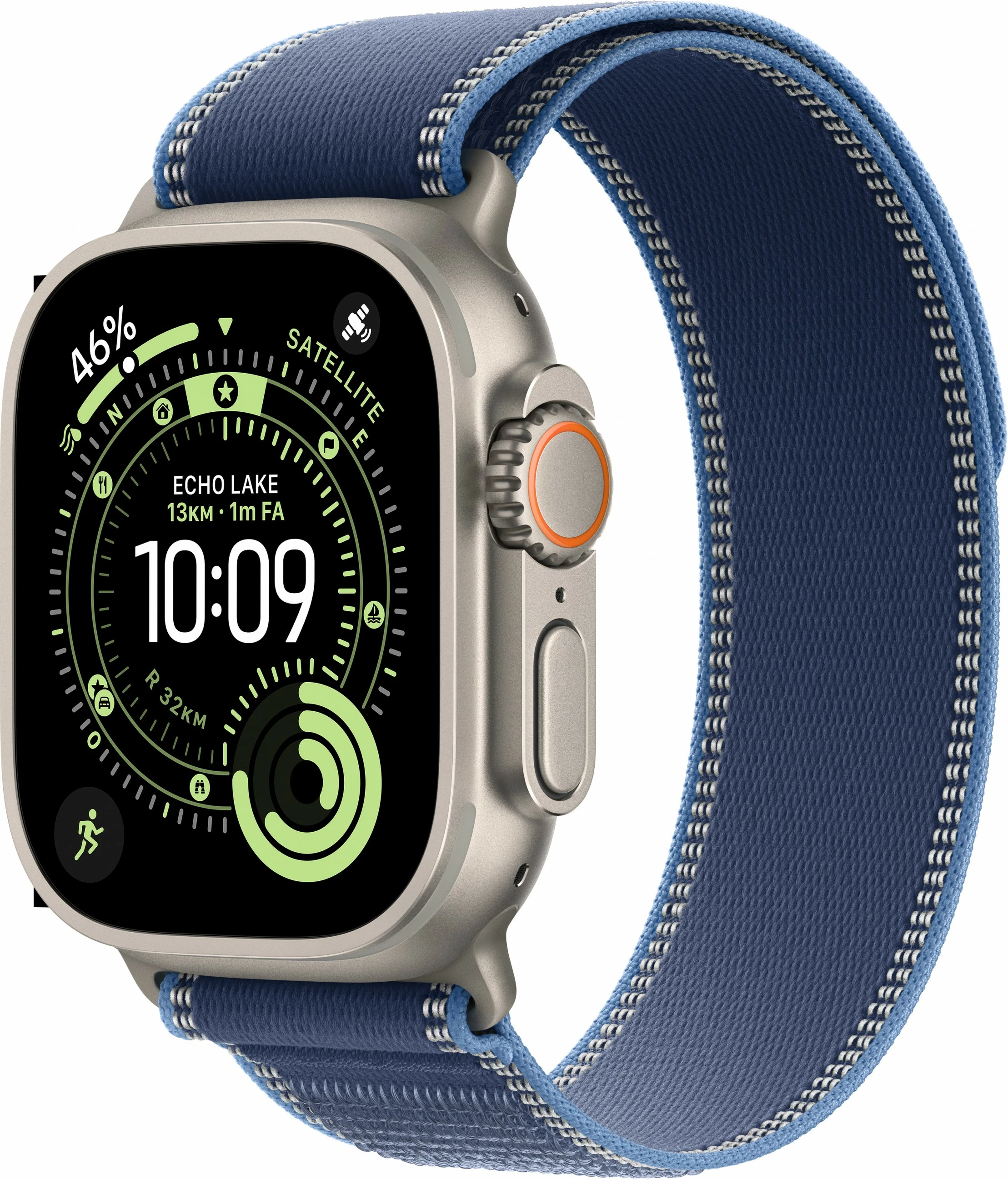 Pametna ura iz titana, Apple Watch Ultra 3 Cellular, 49 mm, Trail Loop modro/svetlomodro M/L