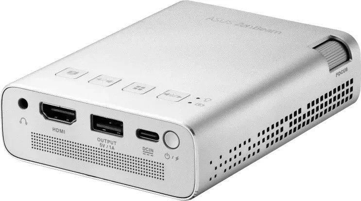Prenosni projektor Asus ZenBeam E1R, 854x480, 200 lumenov, WiFi, powerbank, srebrn