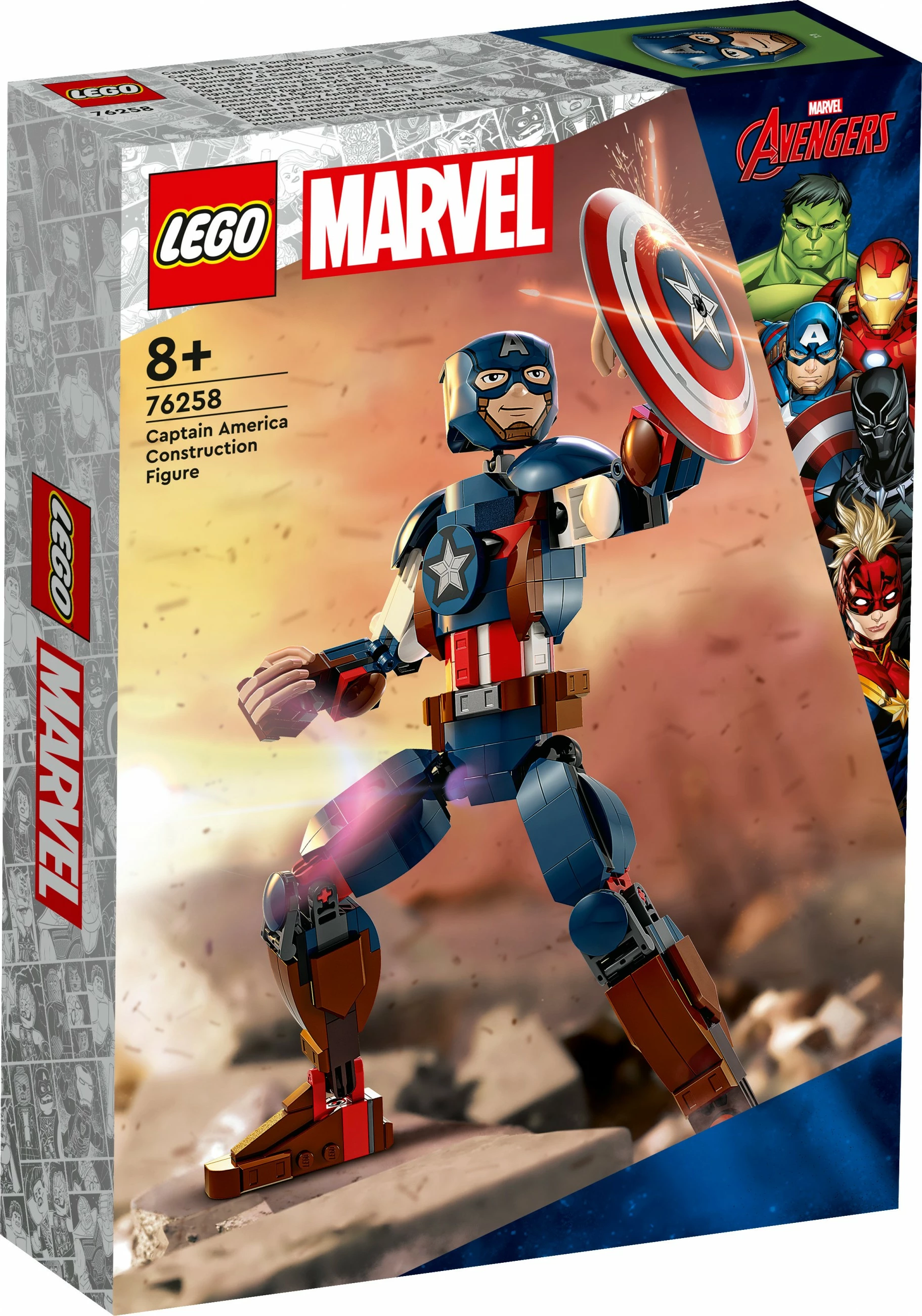 Figura Captain America iz seta LEGO Marvel Super Heroes, 310 kosov, večbarvno