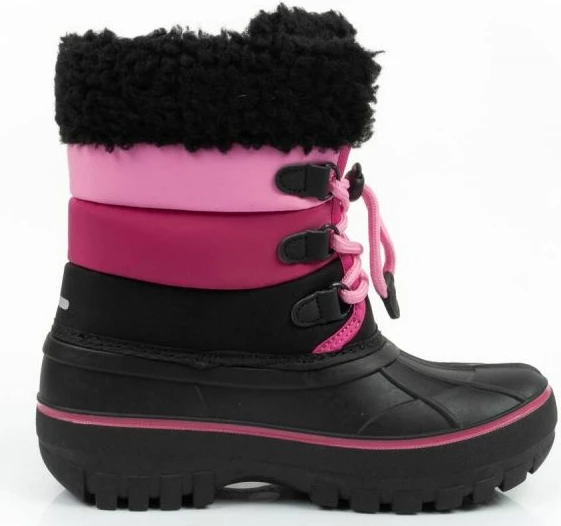 Čizme za sneg za otroke Lee Cooper, črne in rožnate