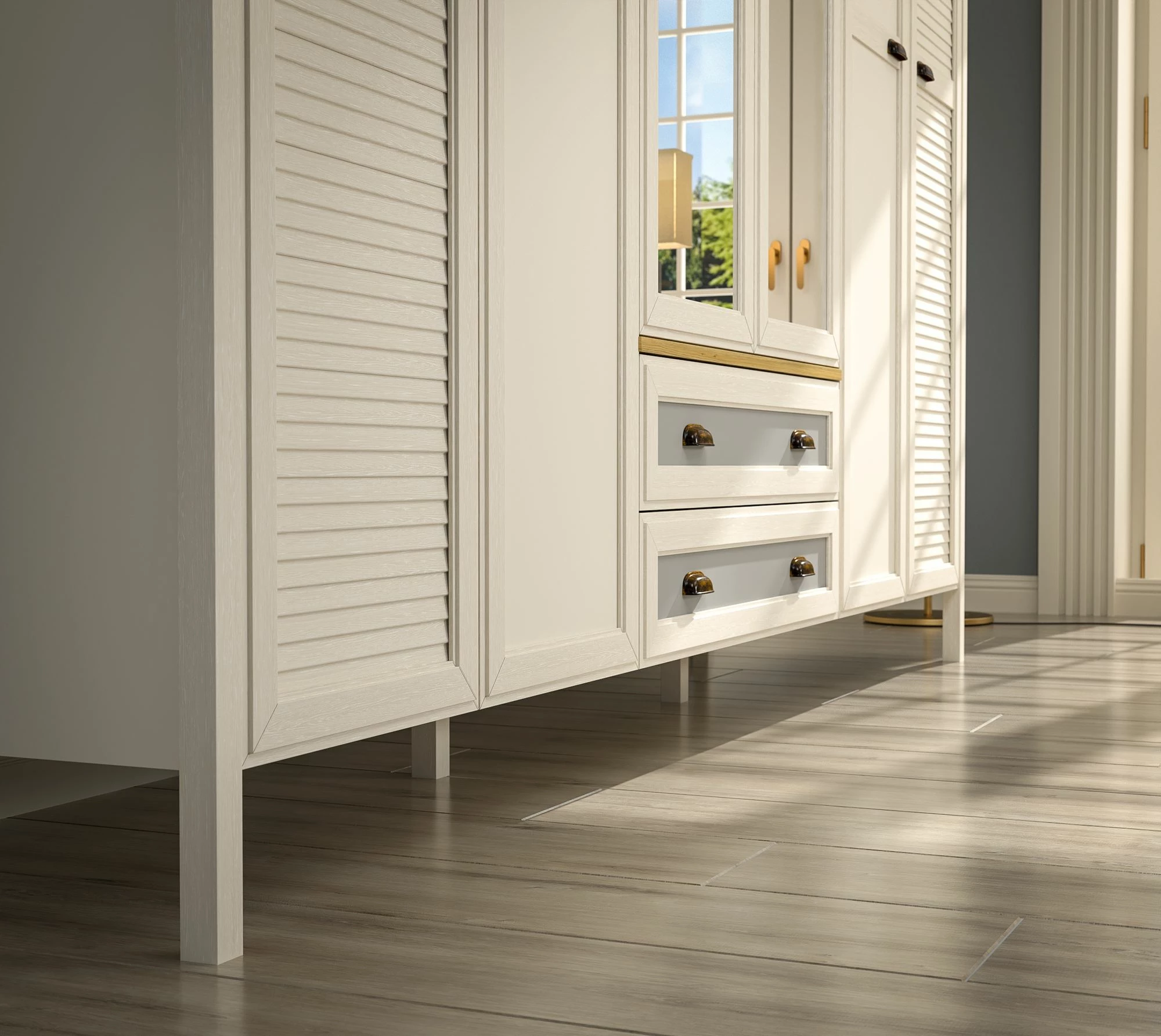 Garderobna omara Skye Decor, krem, jesen, siva, FRN-21007