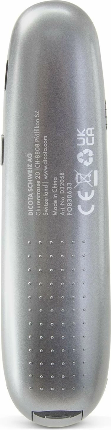 Brezžični prezentator DICOTA, virtualni presenter, 5 gumbov, laserski kazalnik, siv