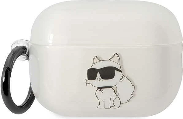Prozoren ovitek z obročkom za AirPods Pro 2 Karl Lagerfeld KLAP2HNCHTCT, Choupette
