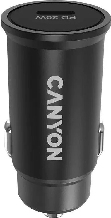 Avtomobilski polnilec 20W USB-C, Canyon C20, črn