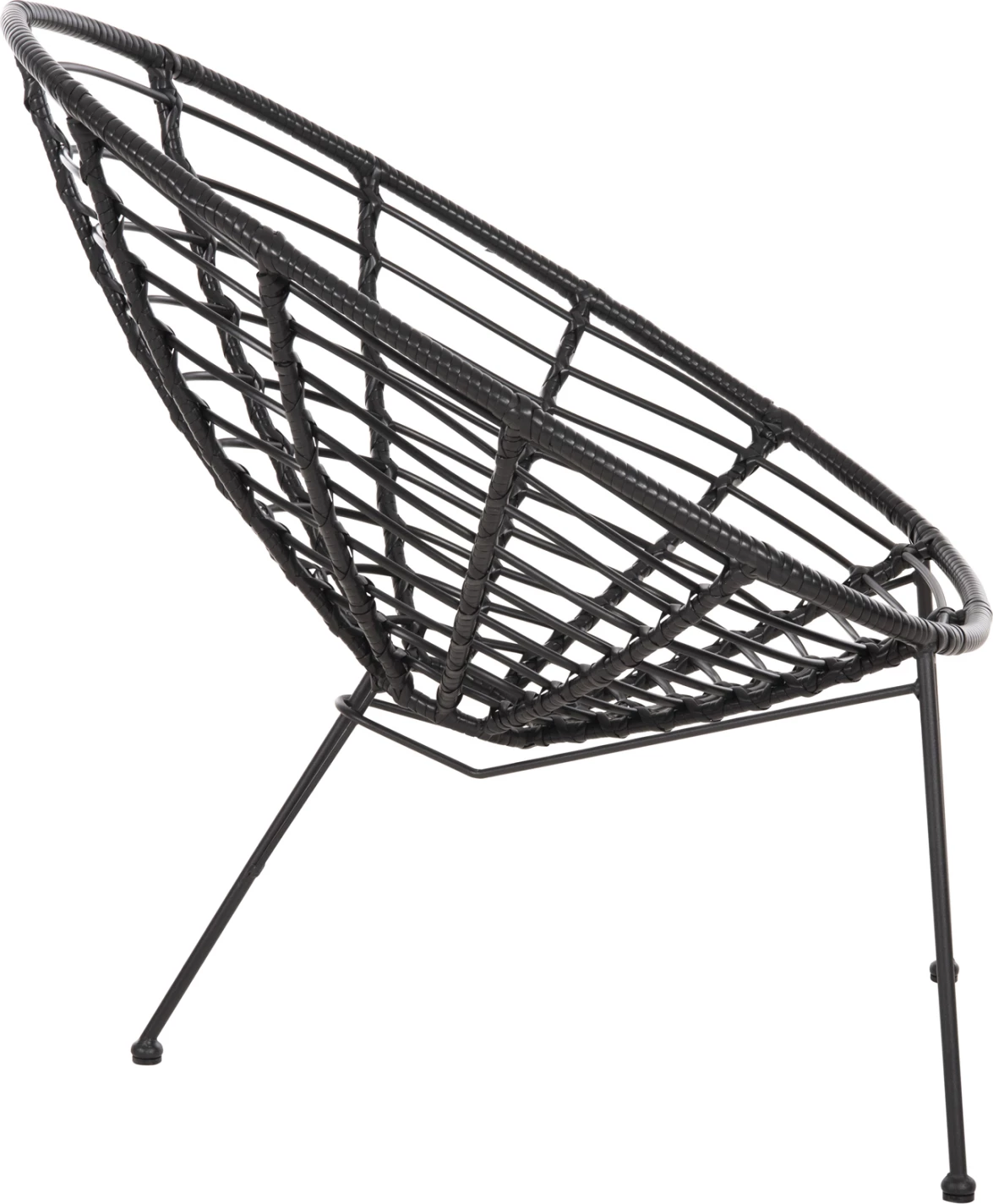 Gnezdo tipa naslanjač ALLEGRA FH5458.12 črna kovina-pletena v črni barvi 73x78x88H cm