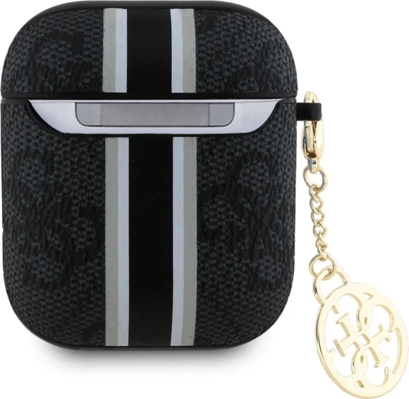 Ovitek za AirPods 1/2 Guess GUA2P4RPSK, z obeskom, črn