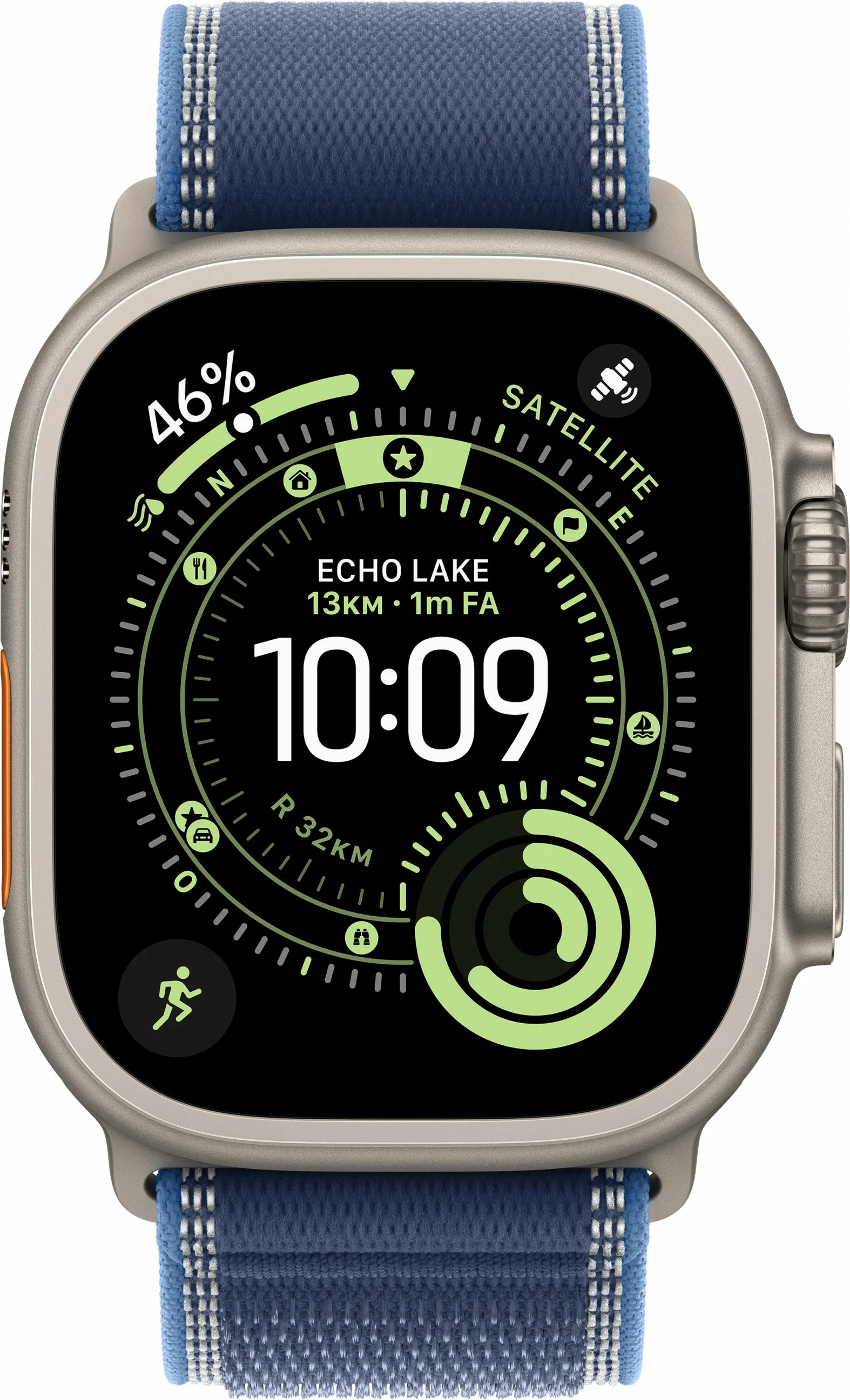 Pametna ura iz titana, Apple Watch Ultra 3 Cellular, 49 mm, Trail Loop modro/svetlomodro M/L