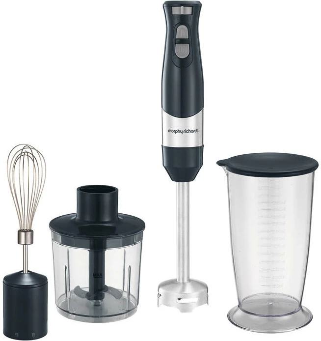 Rokovni mešalnik, Morphy Richards 402061, 600 W, 700 ml, črn, komplet z metlico in sekljalnikom