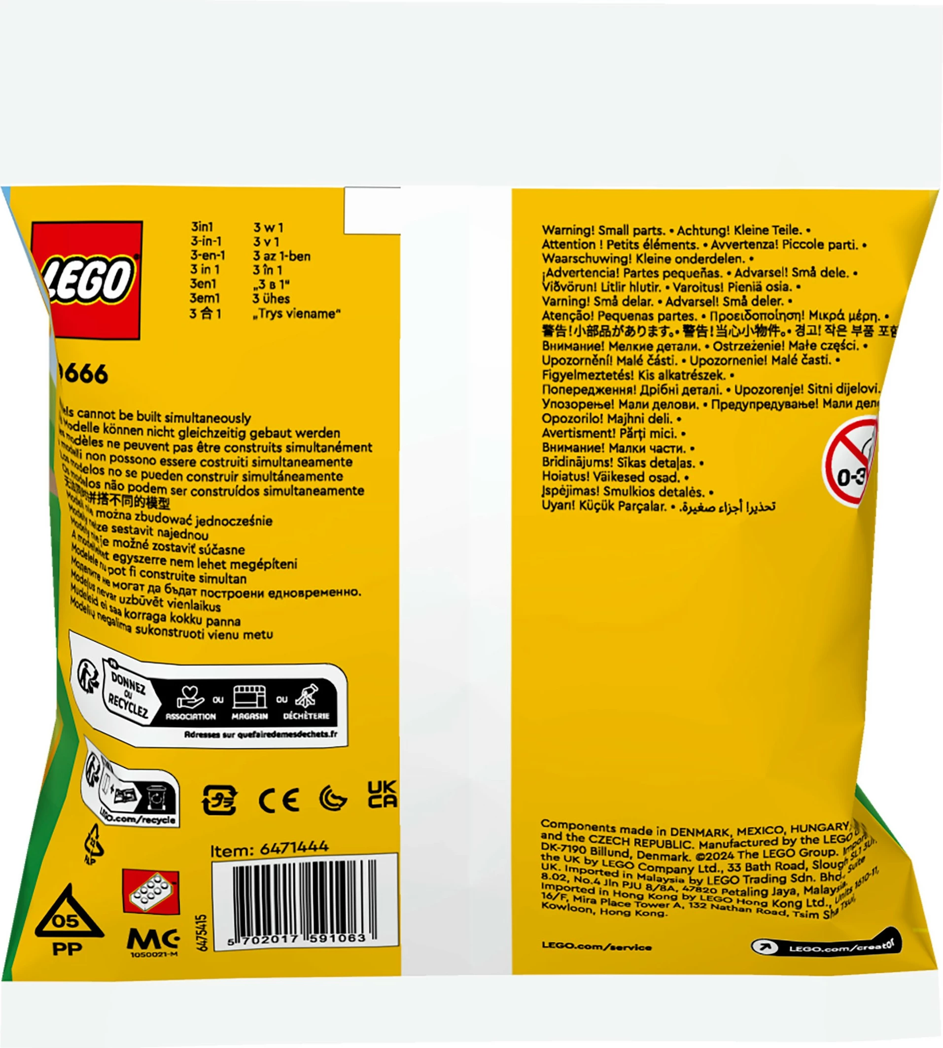 Set za gradnjo 3-v-1, večbarven LEGO Creator 30666