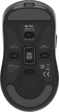 Brezžična miška Fury Tanto T4, 12000 dpi, 7 gumbov, črna