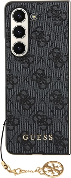 Elegantna zaščitna prevleka za Samsung Galaxy Z Fold5, Guess GUHCZFD5GF4GGR F946, s 4G obeskom, siva