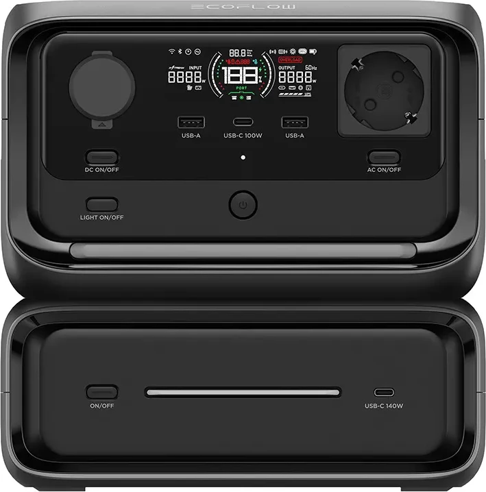 Prenosna električna postaja, 572 Wh, LiFePO4, črna — EcoFlow River 3 Max