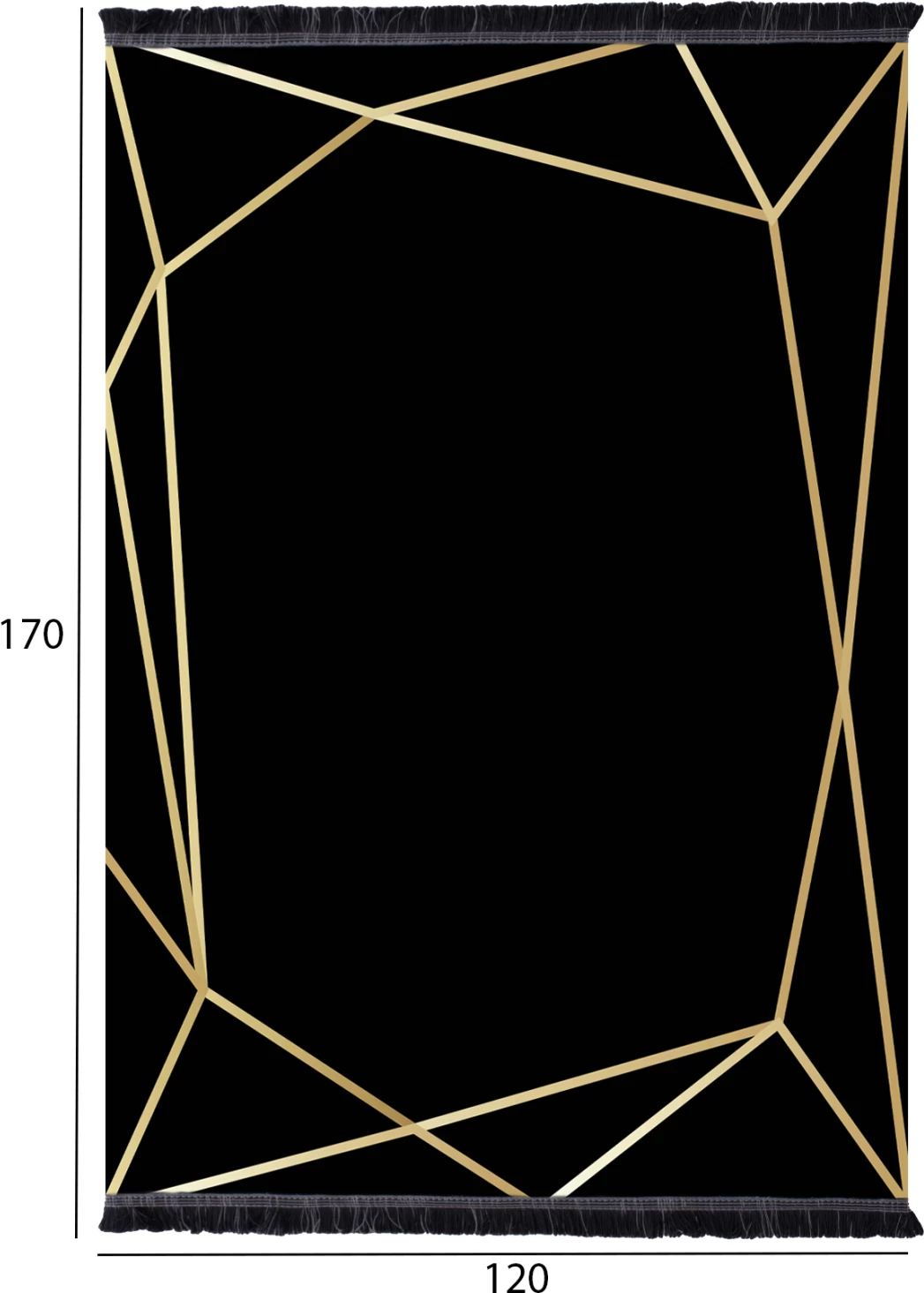Preproga JOSIANE FH7677.30 120X170cm, črno-zlata z resicami